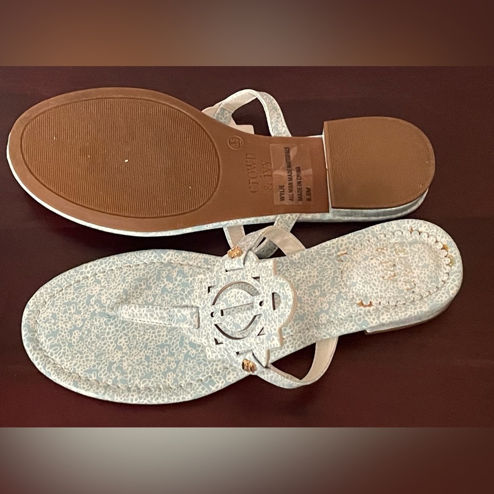 New Women’s Crown & Ivy Wylie Flip Flop Sandals In Color Aqua, Sz: 8.5M - Picture 7 of 9
